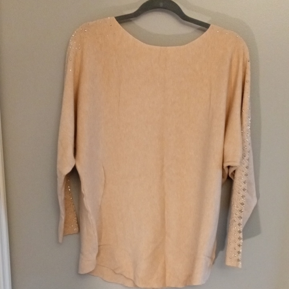 Siren Lily Tan Top with Rhinestone Details